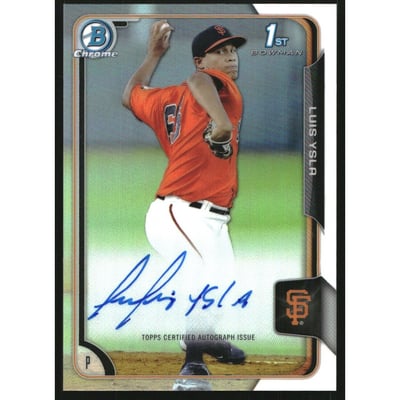 2015 Bowman Chrome Prospect Autographs Refractors #BCAPLY Luis Ysla