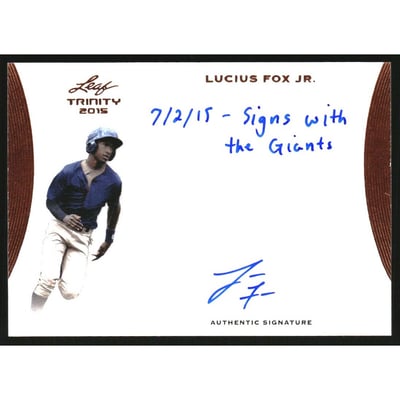 2015 Leaf Trinity #ALF1 Lucius Fox Jr. EXCH