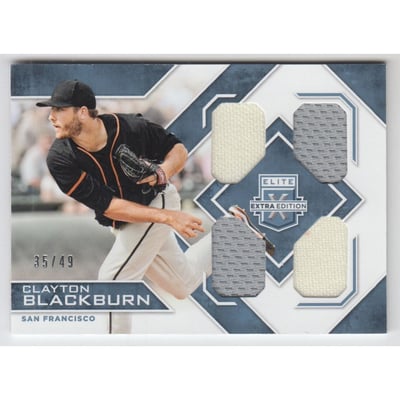 2016 Elite Extra Edition Quad Materials Holo Silver #8 Clayton Blackburn/49