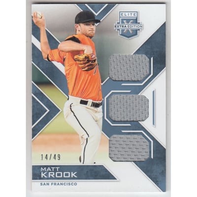 2016 Elite Extra Edition Triple Materials Holo Silver #4 Matt Krook