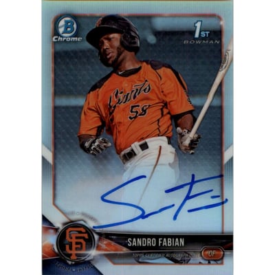 2018 Bowman Chrome Prospect Autographs Refractors #CPASF Sandro Fabian