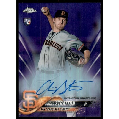 2018 Topps Chrome Rookie Autographs Purple Refractors #RACST Chris Stratton