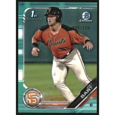 2019 Bowman Chrome Prospects Aqua Refractors #BCP50 Joey Bart