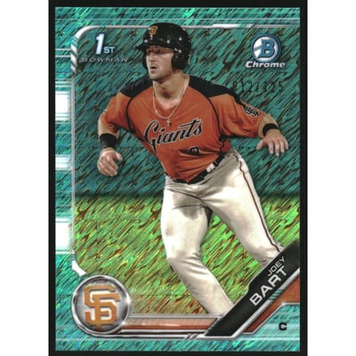 2019 Bowman Chrome Prospects Aqua Shimmer Refractors #BCP50 Joey Bart