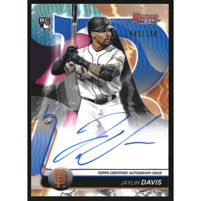 2020 Bowman's Best Best of '20 Autographs Blue Refractors #B20JDA Jaylin Davis