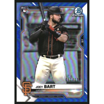 2021 Bowman Chrome Blue Refractors #23 Joey Bart