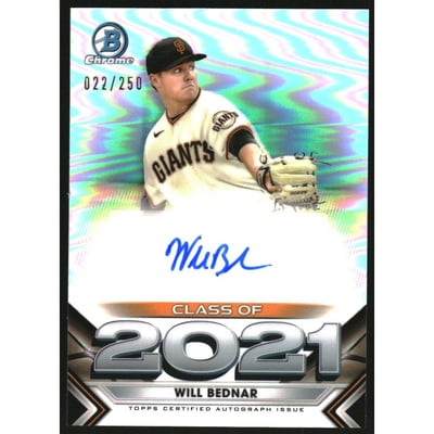 2021 Bowman Chrome Draft Class of '21 Autographs #C21WB Will Bednar