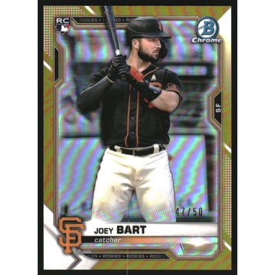2021 Bowman Chrome Gold Refractors #23 Joey Bart