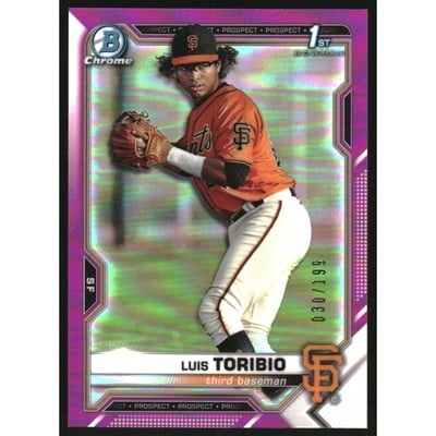 2021 Bowman Chrome Prospects Fuchsia Refractors #BCP228 Luis Toribio