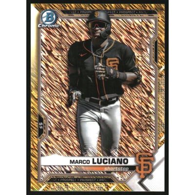 2021 Bowman Chrome Prospects Gold Shimmer Refractors #BCP229 Marco Luciano