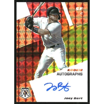 2021 Panini Mosaic Rookie Autographs Mosaic Choice Fusion Red and Yellow #12 Joey Bart