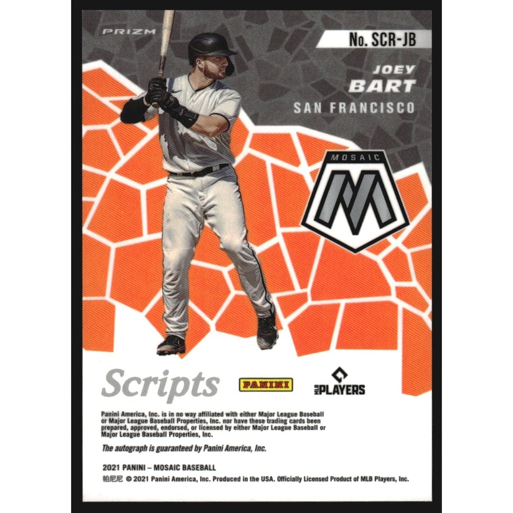 2021 Panini Mosaic Scripts #29 Joey Bart