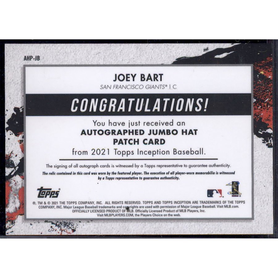 Topps Inception Logo 2021 Topps Inception Autograph Jumbo Hat Patch New Era Logo #AHP-JB ...