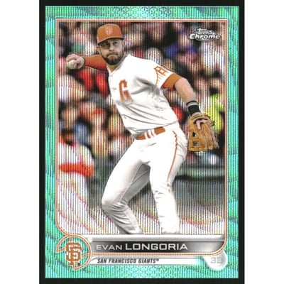 2022 Topps Chrome Aqua Wave Refractors #54 Evan Longoria