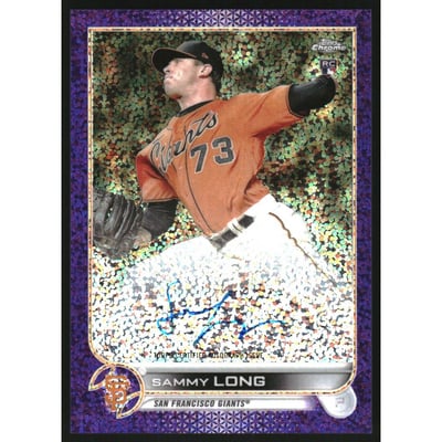 2022 Topps Chrome Rookie Autographs Purple Speckle Refractors #RASL Sammy Long