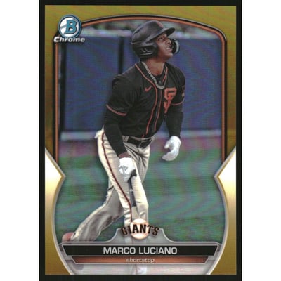2023 Bowman Chrome Prospects Gold Refractors #BCP176 Marco Luciano