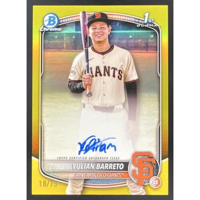 2025 Bowman Chrome Prospect Yellow #CPA-YU Yulian Barreto RC Auto /75