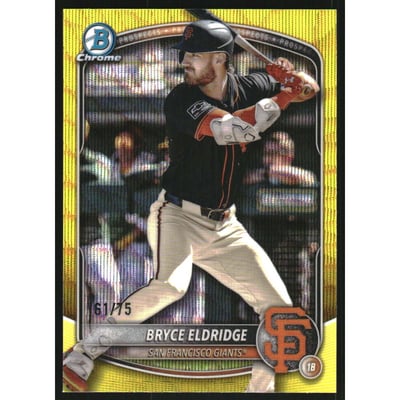 2025 Bowman Chrome Prospects Yellow Wave Refractors #BCP180 Bryce Eldridge