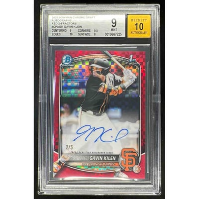 2025 Bowman Draft Chrome Red X-Fractor #CPA-GK Gavin Kilen RC Auto /5 BGS 9