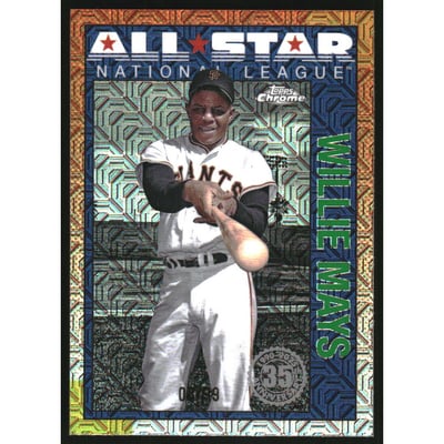 2025 Topps '90 Topps Silver Pack Chrome All Star Green Refractors #90ASC30 Willie Mays