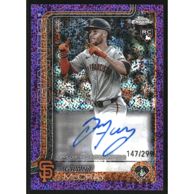 2025 Topps Chrome Rookie Autographs Purple Speckle Refractors #RAGM Grant McCray