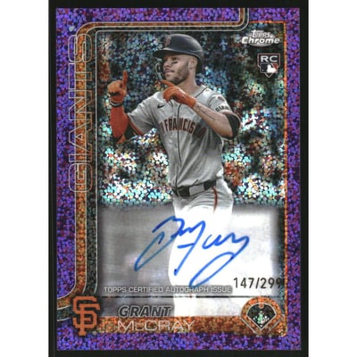 2025 Topps Chrome Rookie Autographs Purple Speckle Refractors #RAMP Michael Petersen