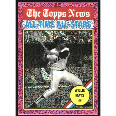 2025 Topps Heritage Chrome Pink Sparkle Refractors #341 Willie Mays AS