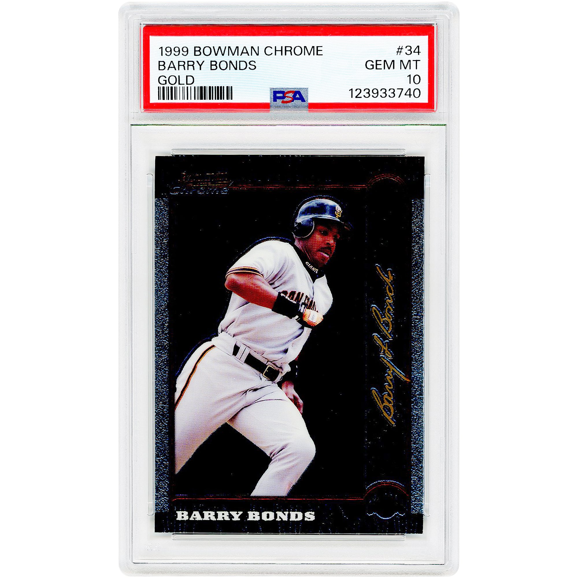 Barry Bonds San Francisco Giants 1999 Bowman Chrome Gold #34 PSA 