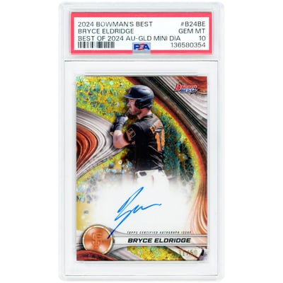 Bryce Eldridge San Francisco Giants Autographed 2024 Bowman Best Of '24 Gold Mini Diamond Refractor #B24-BE #31/50 PSA Authenticated 10 Card 