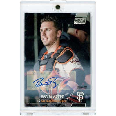 Buster Posey San Francisco Giants Autographed 2022 Topps Stadium Club Chrome Black #68 #18/25 Card