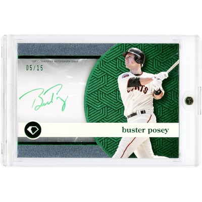 Buster Posey San Francisco Giants Autographed 2024 Topps Diamond Icons White Polychromatink Green Ink #WPA-BP #5/15 Card