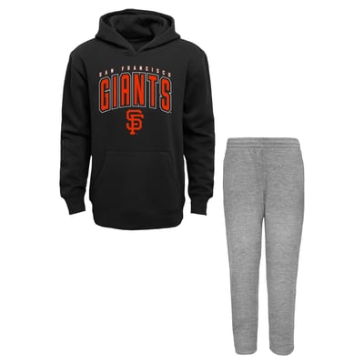 San Francisco Giants Outerstuff Infant Step By Step Hoodie & Pants Set - Black/Gray