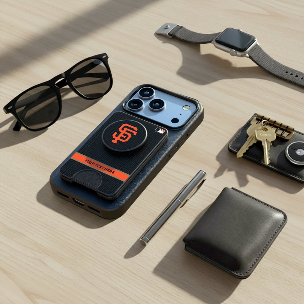San Francisco Giants Keyscaper Personalized Solid PopSockets Magnetic Wallet