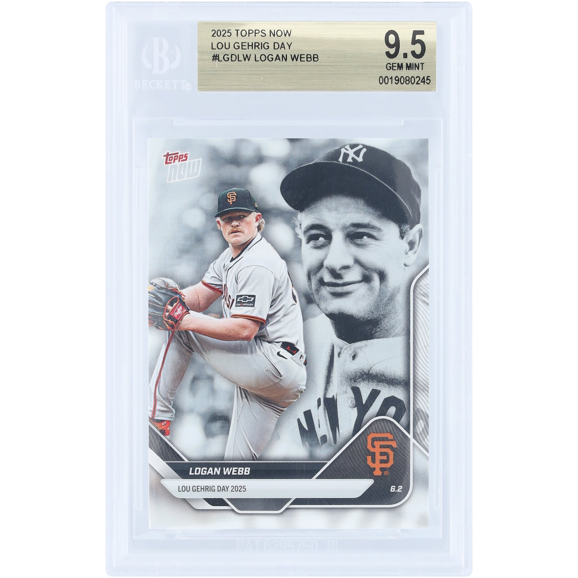 Logan Webb San Francisco Giants 2025 Topps Now Lou Gehrig Day #LGD 