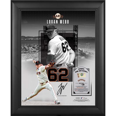 Logan Webb San Francisco Giants Fanatics Authentic Framed 11" x 14" Showcase Collage with a Piece of Game-Used Ball - Limited Edition of 250