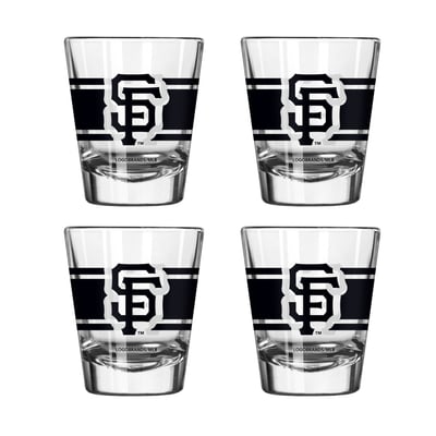San Francisco Giants Logo Brands Four-Piece Stripe Shot Glass Set