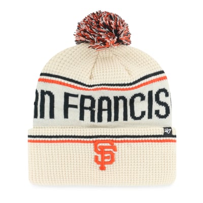 San Francisco Giants '47 Quattrle Cuffed Knit Hat with Pom - Natural