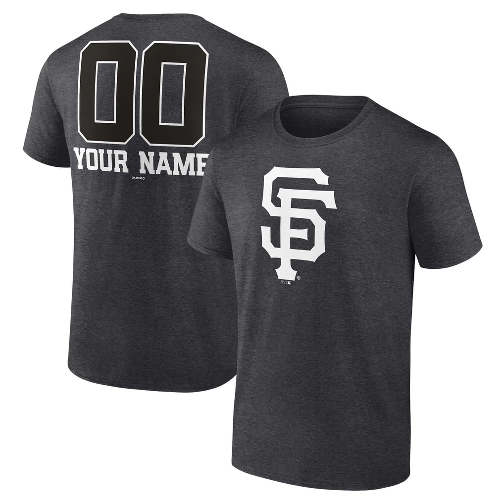 San Francisco Giants Personalized Monochrome Name & Number T-Shirt - Charcoal