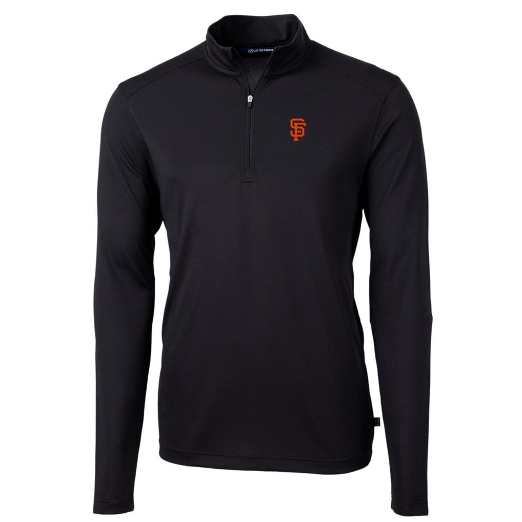 San Francisco Giants Cutter & Buck Big & Tall Virtue Eco Pique Quarter-Zip Pullover Jacket - Black
