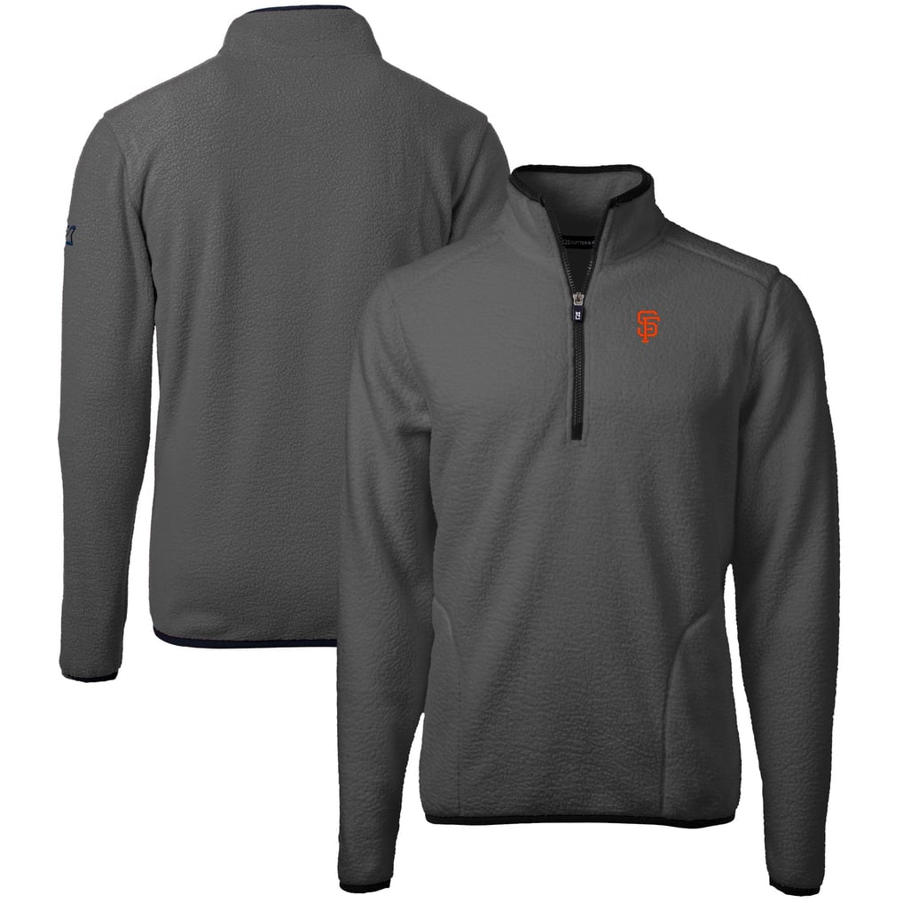  San Francisco Giants Cutter & Buck Cascade Eco Sherpa Fleece Quarter-Zip Pullover Jacket - Gray