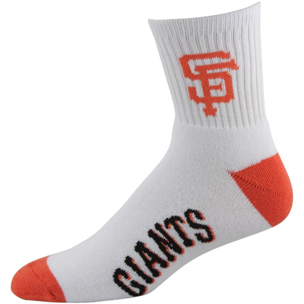 Men's San Francisco Giants For Bare Feet White Logo & Name Crew Socks