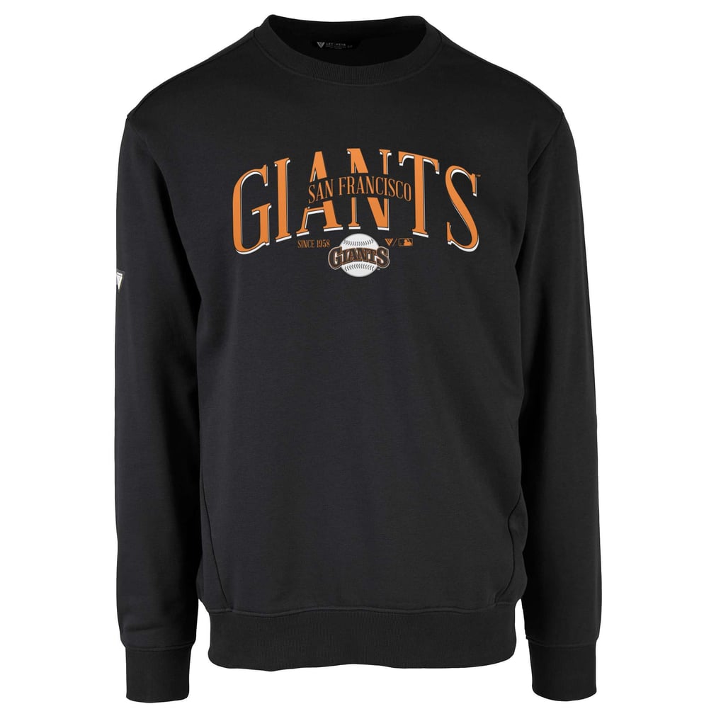 San Francisco Giants Levelwear Zane Cooperstown Collection Retro Spellout Pullover Sweatshirt - Black