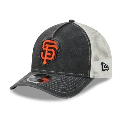  San Francisco Giants New Era Fan 9FORTY A-Frame Trucker Adjustable Hat - Black