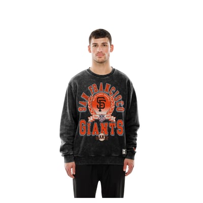  San Francisco Giants New Era Mineral Washed Crewneck Sweatshirt - Black