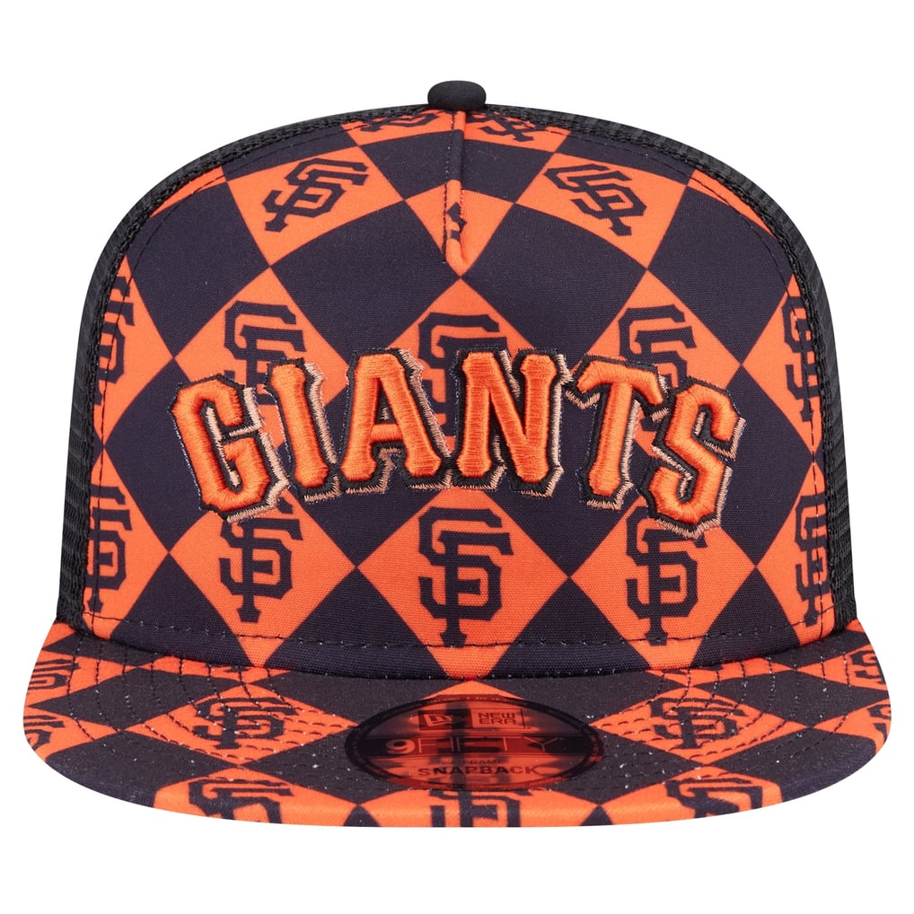 San Francisco Giants New Era Seeing Diamonds A-Frame Trucker 9FIFTY Snapback Hat - Black
