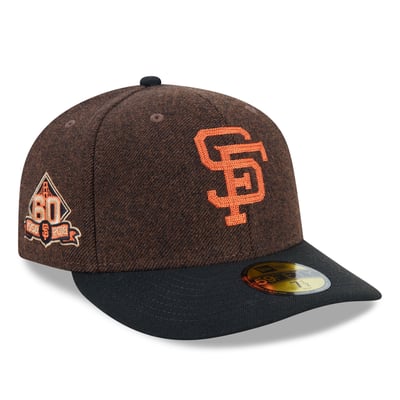 San Francisco Giants New Era Cooperstown Collection Brushed Patch Low Profile 59FIFTY Fitted Hat - Dark Brown/Black