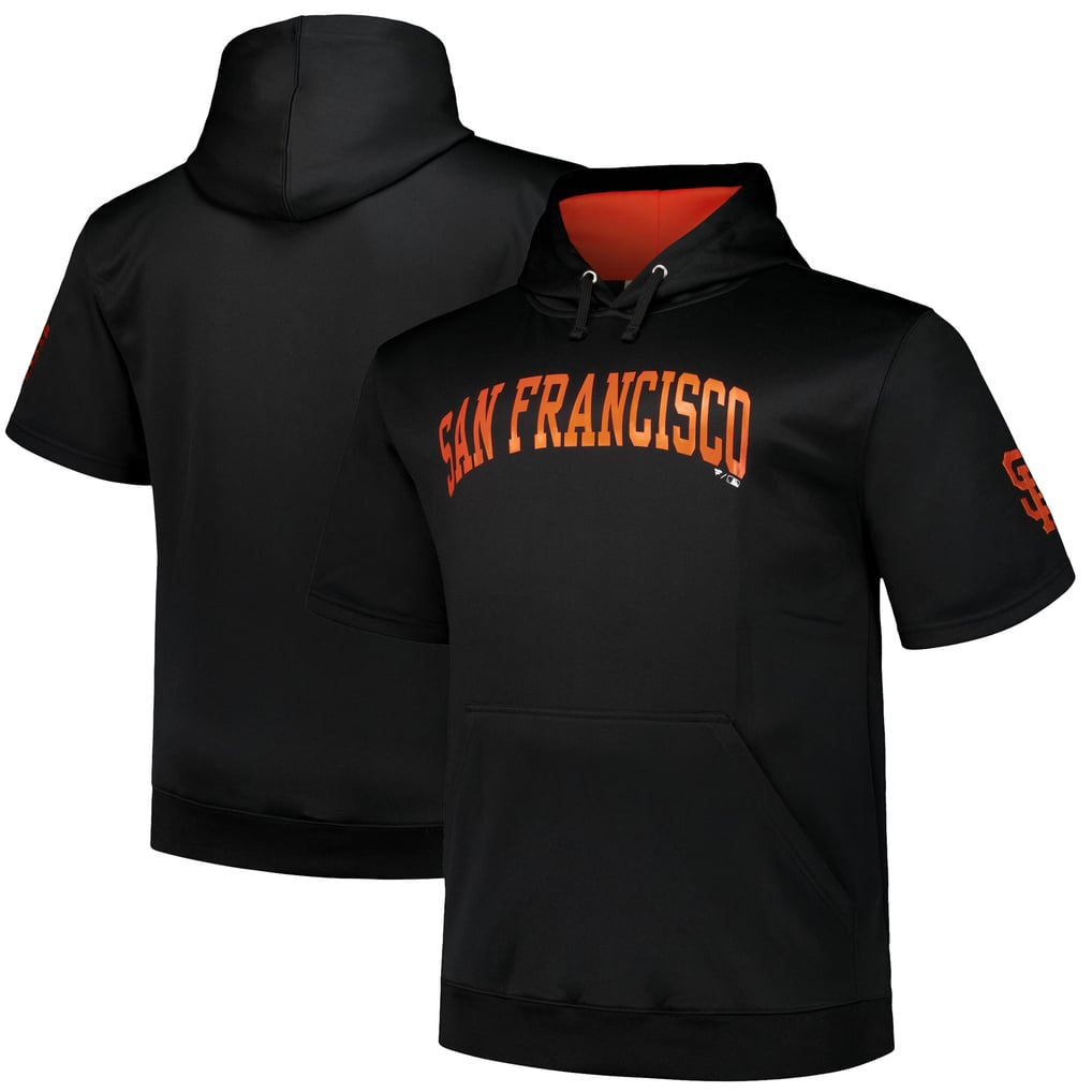San Francisco Giants Profile Big & Tall Contrast Short Sleeve Pullover Hoodie - Black