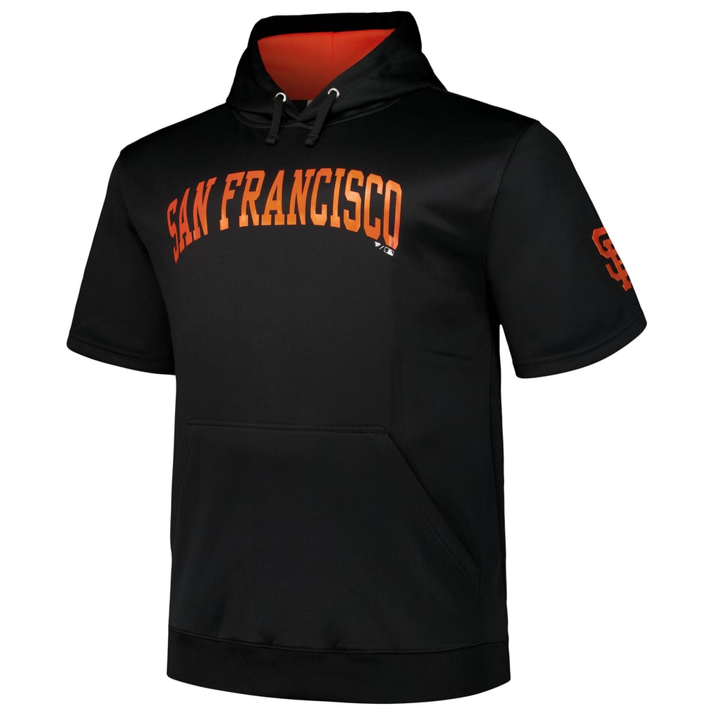 San Francisco Giants Profile Big & Tall Contrast Short Sleeve Pullover Hoodie - Black