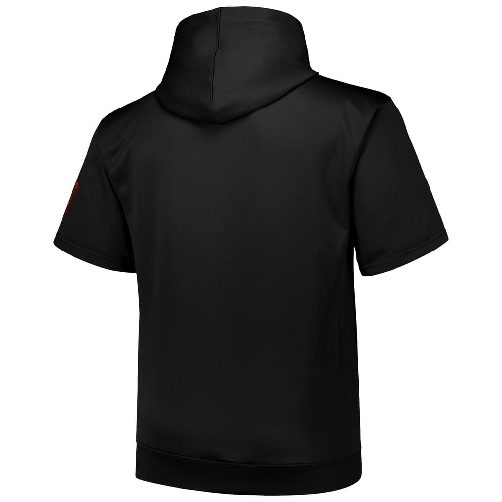 San Francisco Giants Profile Big & Tall Contrast Short Sleeve Pullover Hoodie - Black