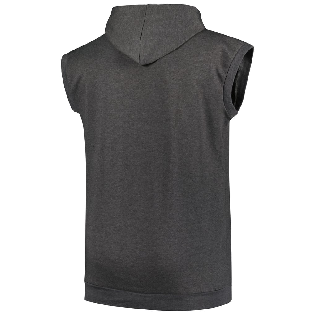 San Francisco Giants Profile Big & Tall Muscle Sleeveless Pullover Hoodie - Heather Charcoal